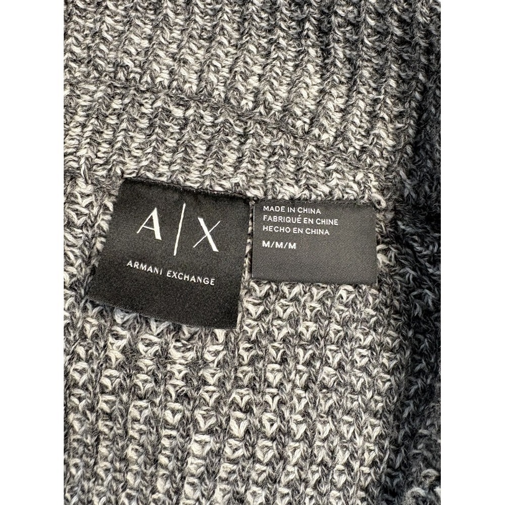 Armani Exchange Gray Button Cardigan Sweater Wool Cotton Pockets Cozy Mens M - Picture 2 of 9